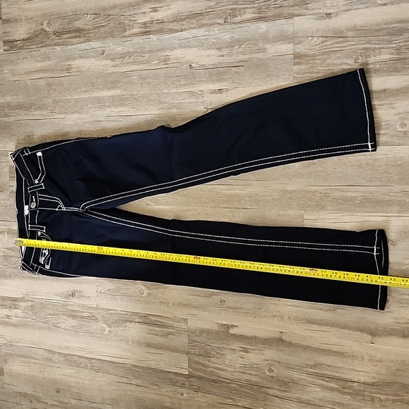 True Religion Billie Dark Blue Jeans with White Stitching, Mid-Rise, Size 27 - Picture 9 of 11